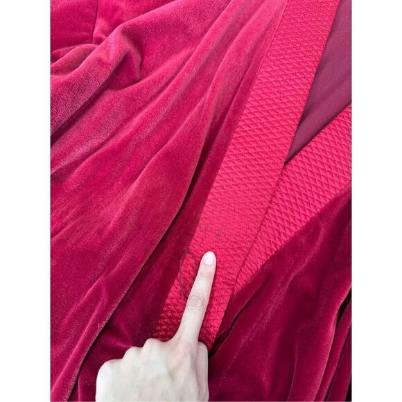 Vintage Christian Dior Red Long Bath Robe Arnel Blend Tie Front USA Made Size S - Picture 14 of 16
